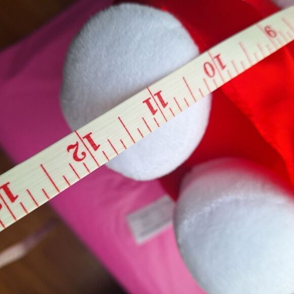 Hello Kitty Red Bow & Dress Stuffed Plush 12" Sanrio NWT & Plastic Basket Gift - Picture 3 of 11